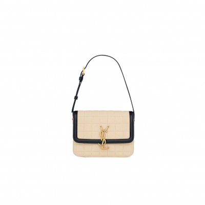 YSL SOLFERINO SMALL SATCHEL IN QUILTED NUBUCK SUEDE 739139AABWP9289 (18.5*14*6cm)