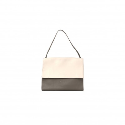 CELINE SMOOTH CALFSKIN TRI-COLOR ALL SOFT SHOULDER BAG WHITE (35*29*17cm)
